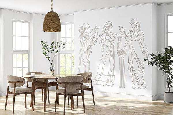 Desenho de linhas de mulheres com vestidos compridos Desenho de linhas de mulheres com vestidos compridos