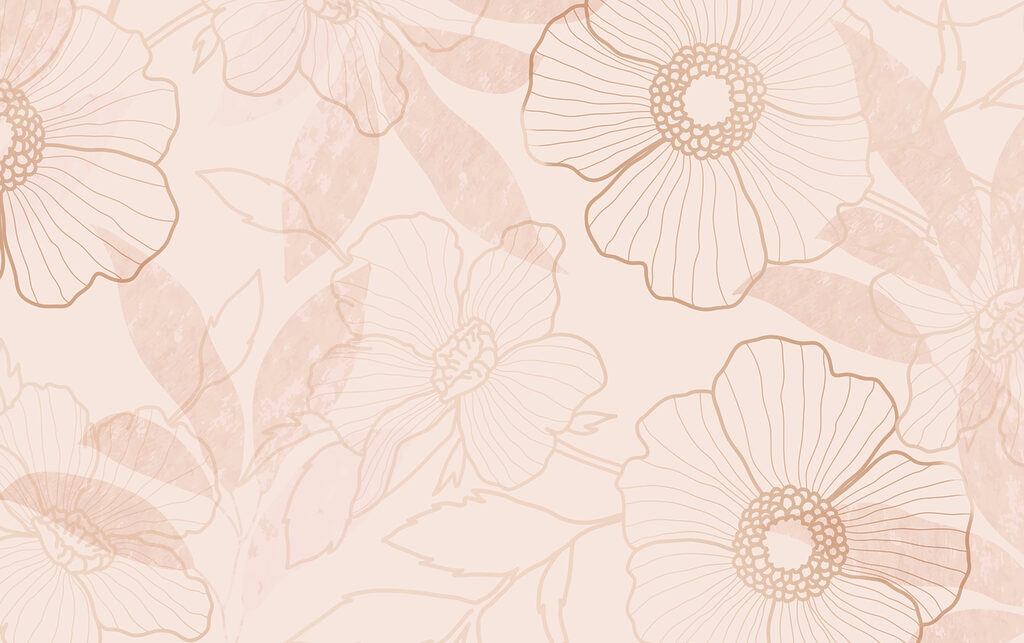 Delicado desenho de contornos florais Delicado desenho de contornos florais