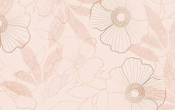 Delicado desenho de contornos florais Delicado desenho de contornos florais