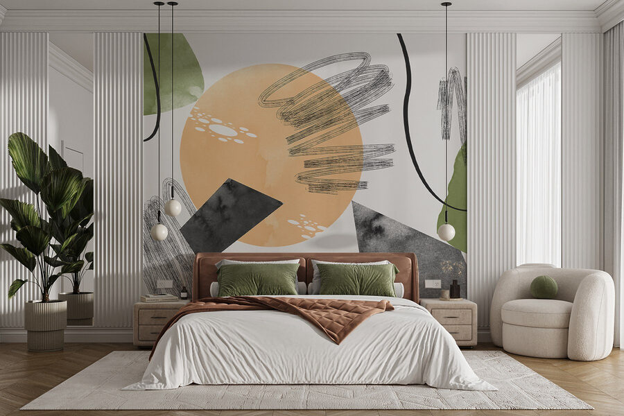 Formas abstractas em cores vibrantes.