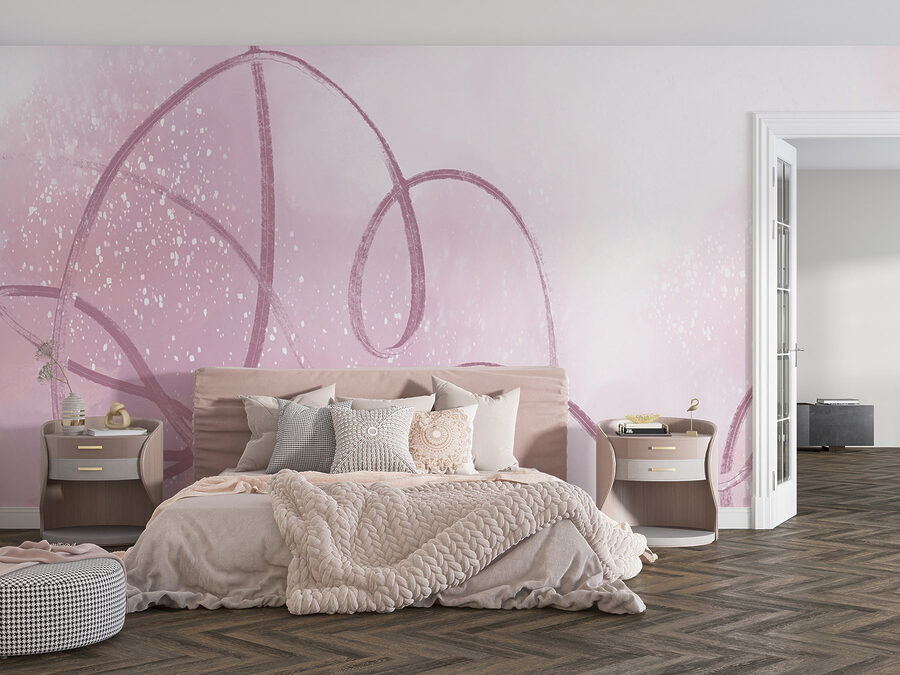 Papel de parede Fundo cor-de-rosa e branco com uma linha