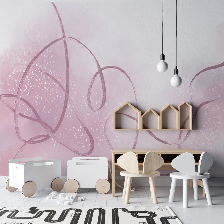 Papel de parede Fundo cor-de-rosa e branco com uma linha - Image 2