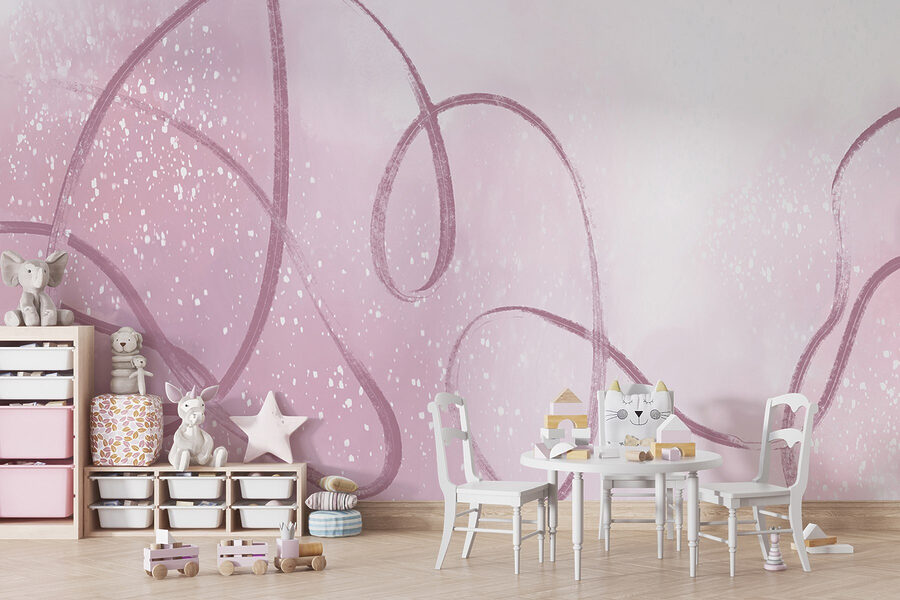 Papel de parede Fundo cor-de-rosa e branco com uma linha - Image 3