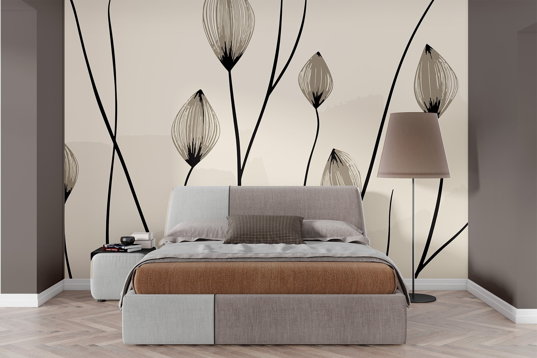 - Elegant lines of delicate blooms - Elegant lines of delicate blooms