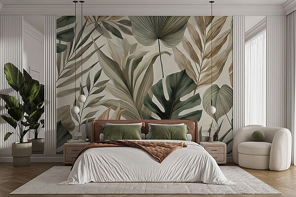 Papel de parede com folhas Papel de parede com folhas