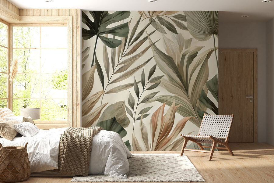 Papel de parede com folhas