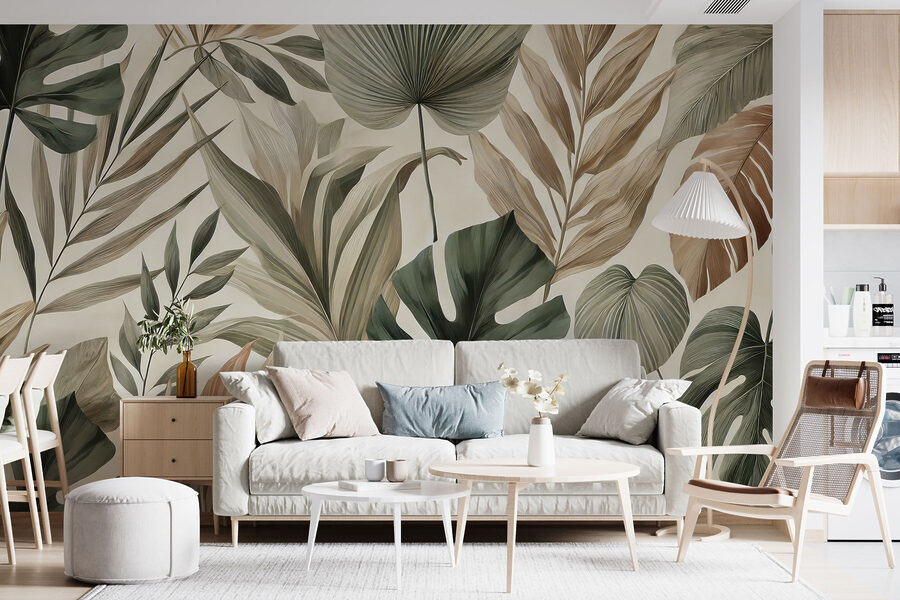 Papel de parede com folhas