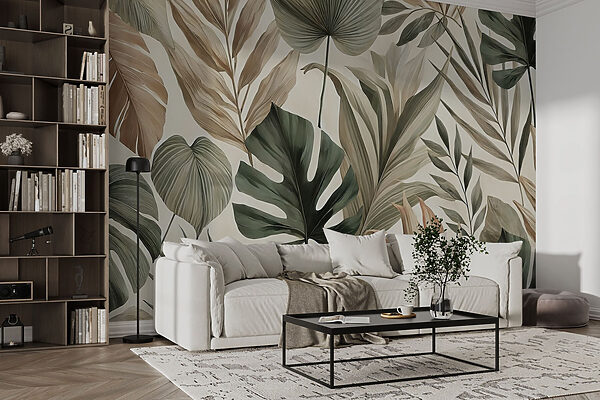 Papel de parede com folhas Papel de parede com folhas