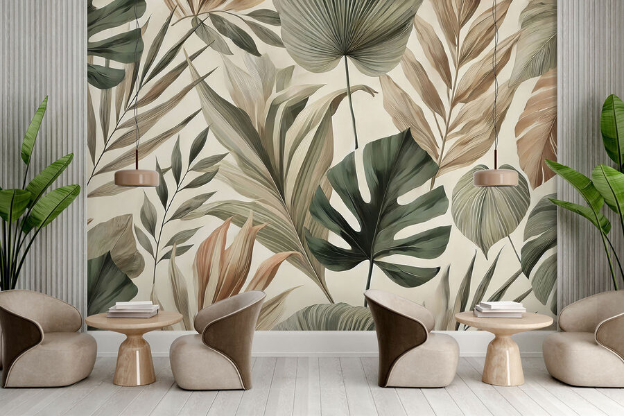 Papel de parede com folhas