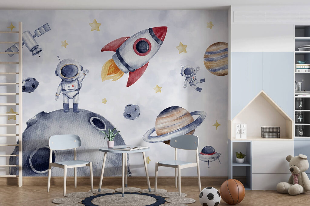 Watercolor of space objects