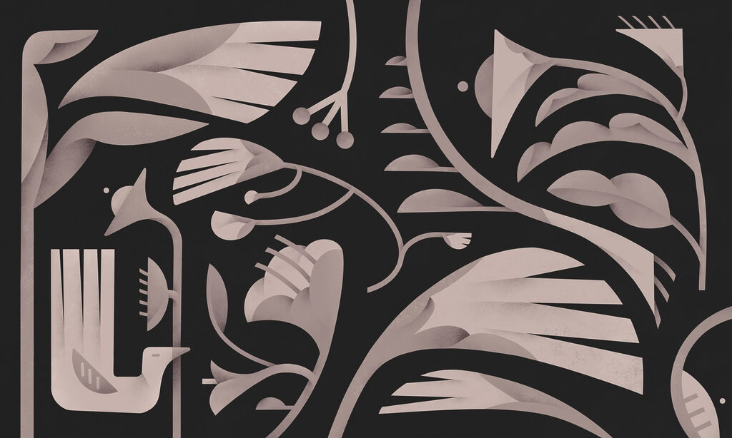 Desenho floral a preto e branco Desenho floral a preto e branco