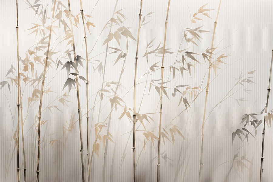 Silhuetas de bambu num fundo texturado