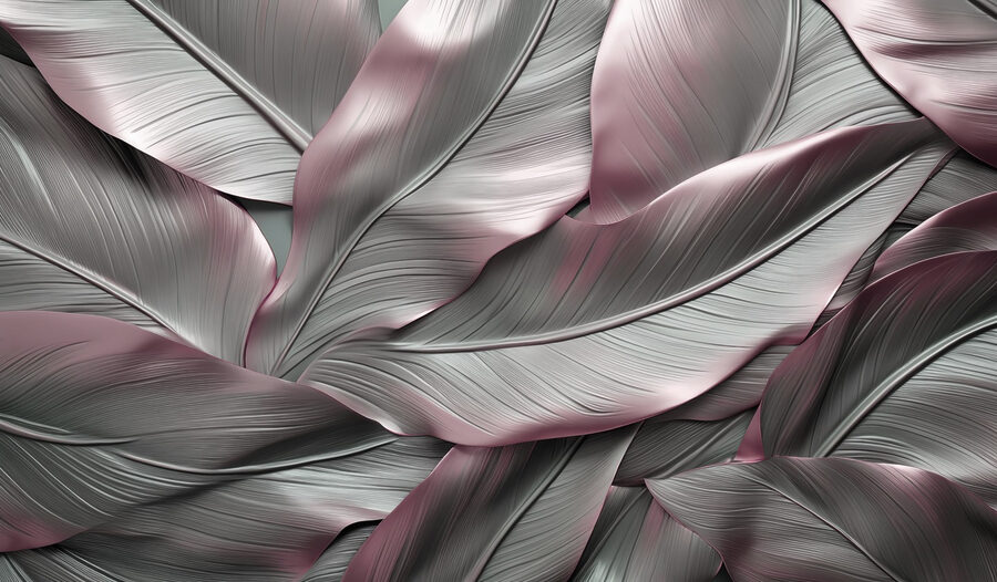 Folhas elegantes em tons suaves.