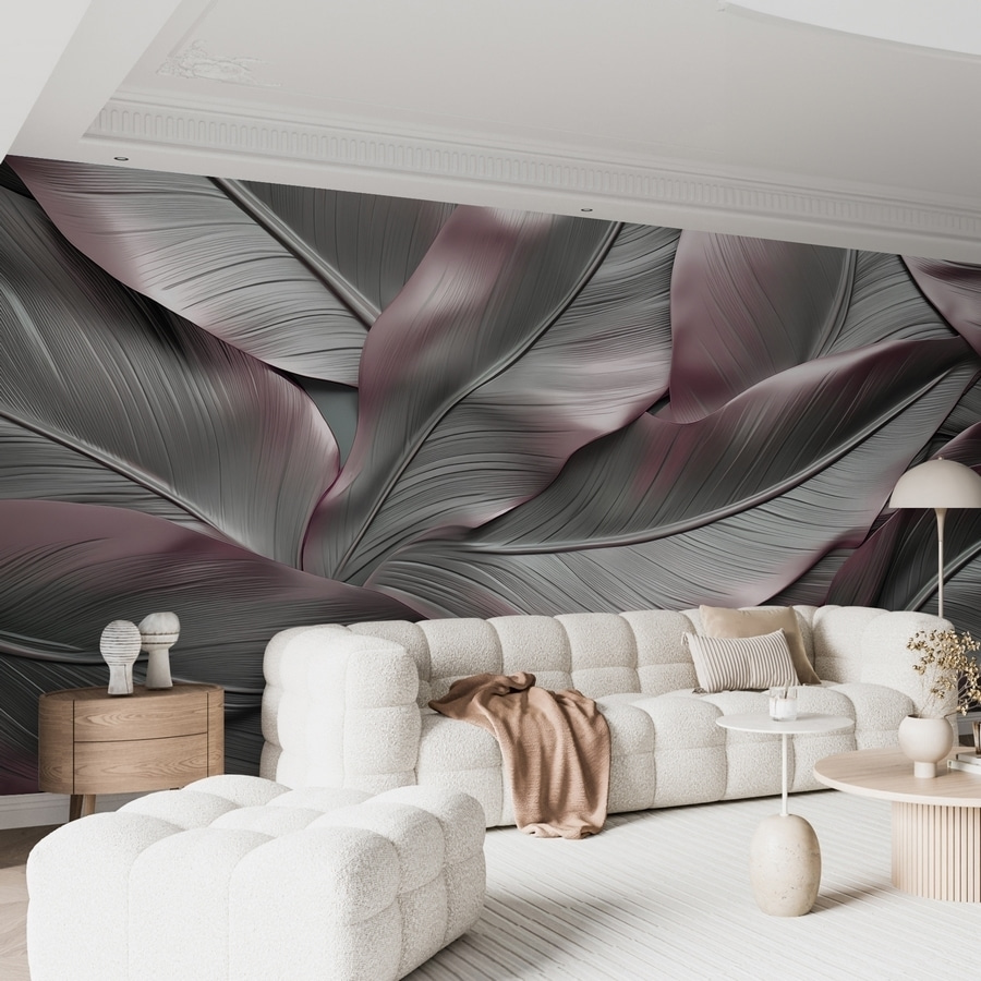 Folhas elegantes em tons suaves.