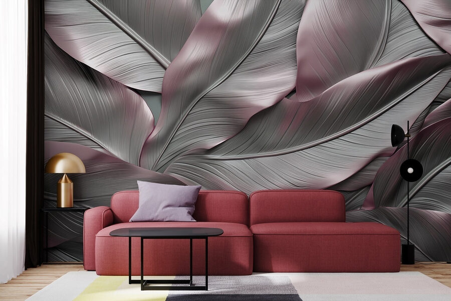 Folhas elegantes em tons suaves.