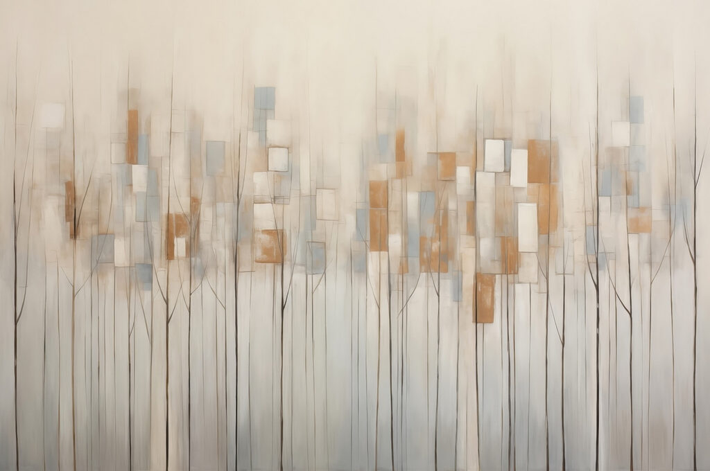 Pintura de árvores com quadrados Pintura de árvores com quadrados