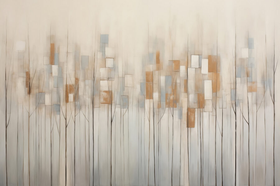 Pintura de árvores com quadrados Pintura de árvores com quadrados