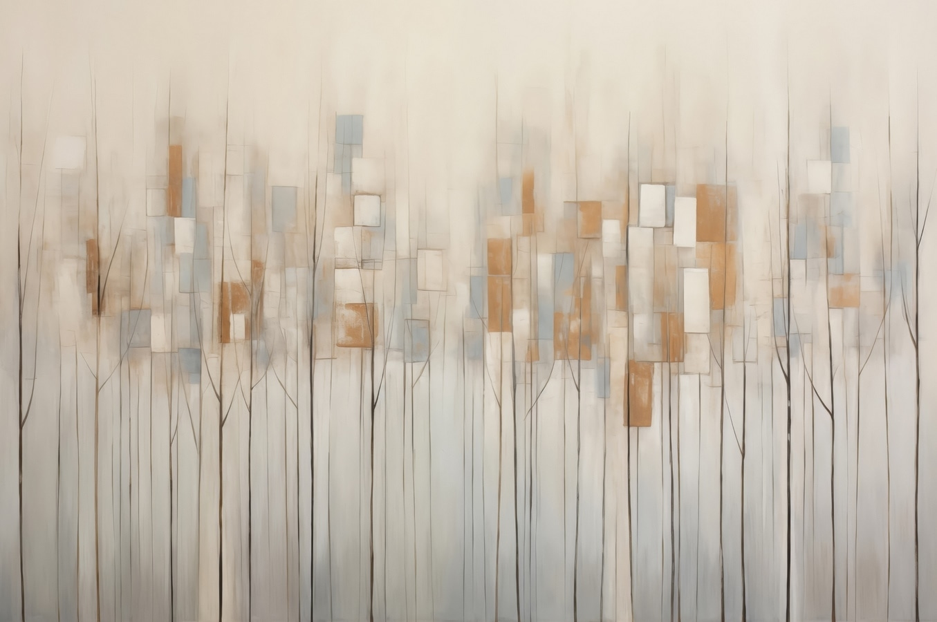 Painting of trees with squares Painting of trees with squares