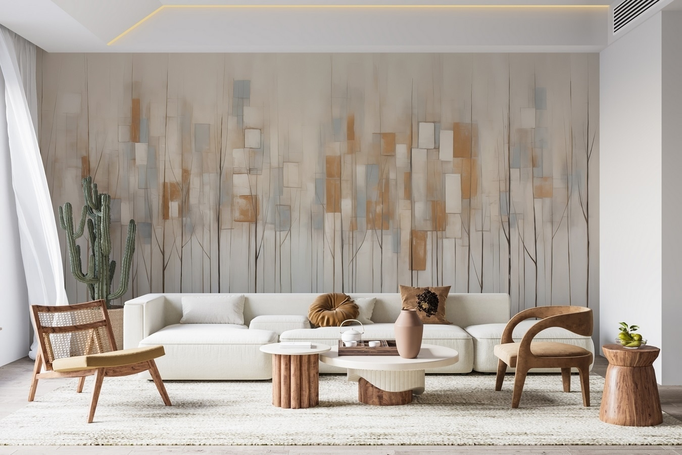 Painting of trees with squares Painting of trees with squares