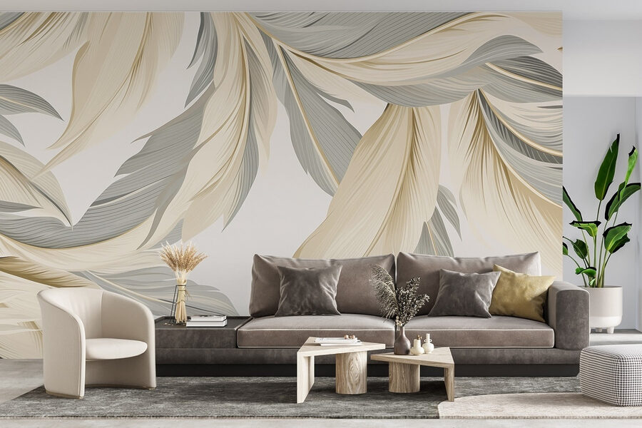 Papel de parede Elegância suave em padrões texturados. - Image 2