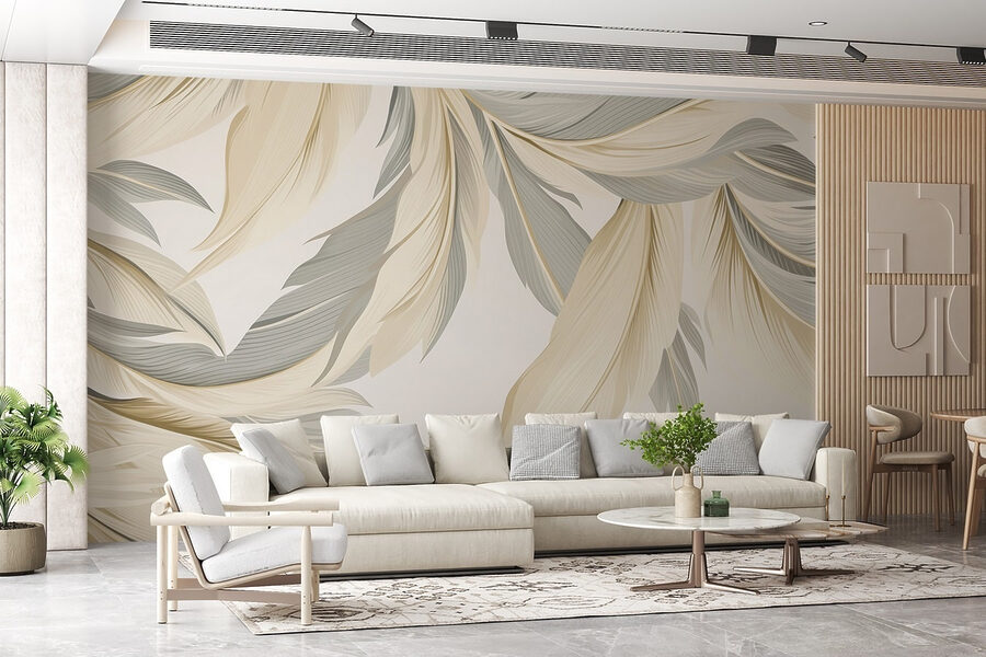 Papel de parede Elegância suave em padrões texturados. - Image 3