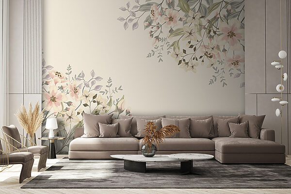 Papel de parede Padrão floral com flores (REF: w02095) Papel de parede Papel de parede Padrão floral com flores (REF: w02095)