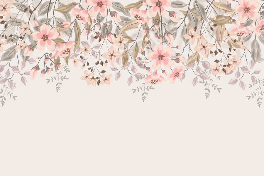 Papel de parede Flores delicadas em tons suaves - Image 3