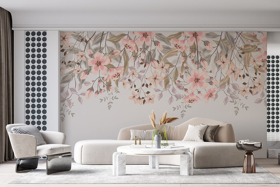 Papel de parede Flores delicadas em tons suaves