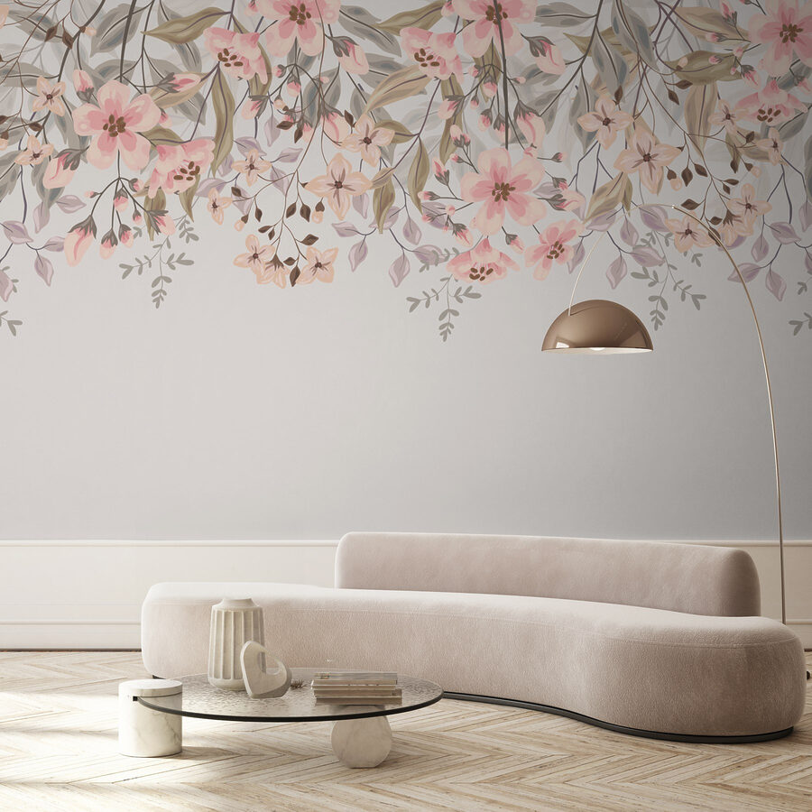 Papel de parede Flores delicadas em tons suaves - Image 2