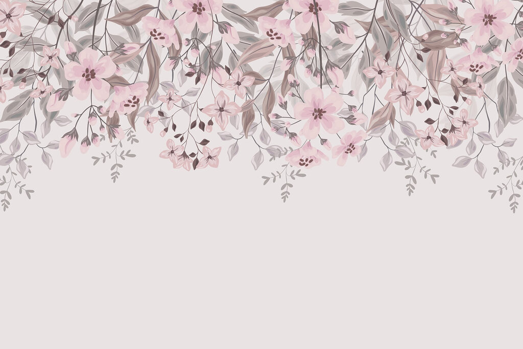 Flores e folhas cor-de-rosa Flores e folhas cor-de-rosa