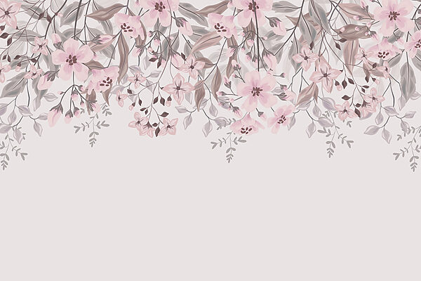 Flores e folhas cor-de-rosa Flores e folhas cor-de-rosa