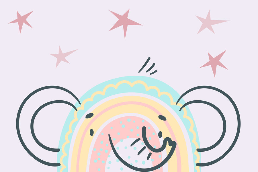 Desenho animado de um arco-íris Desenho animado de um arco-íris