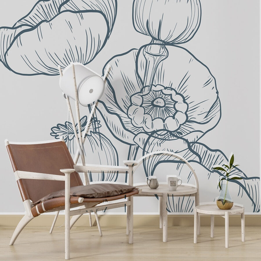 Desenho de flores e botões