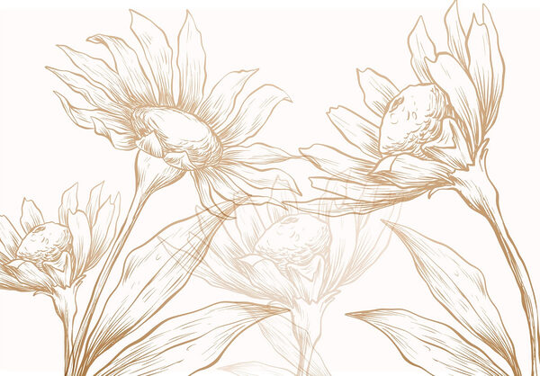 Desenho de flores e folhas Desenho de flores e folhas