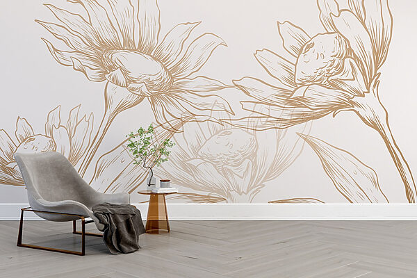 Desenho de flores e folhas Desenho de flores e folhas