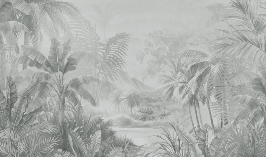 Papel de parede Imagem em escala de cinzentos de uma floresta tropical - Image 5