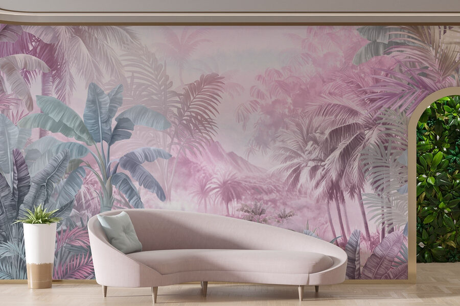 Pintura de uma floresta tropical