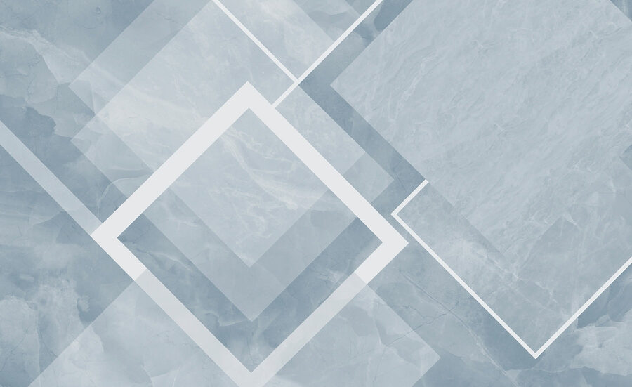 Fundo azul e branco com quadrados e linhas brancas
