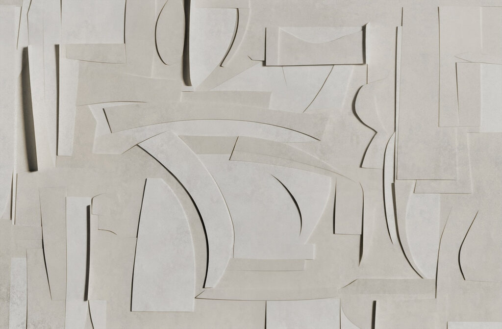 Papel branco recortado de várias formas Papel branco recortado de várias formas
