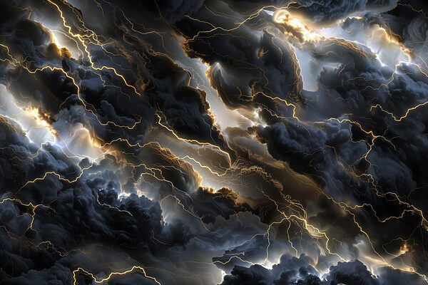 Nuvens negras com relâmpagos Nuvens negras com relâmpagos