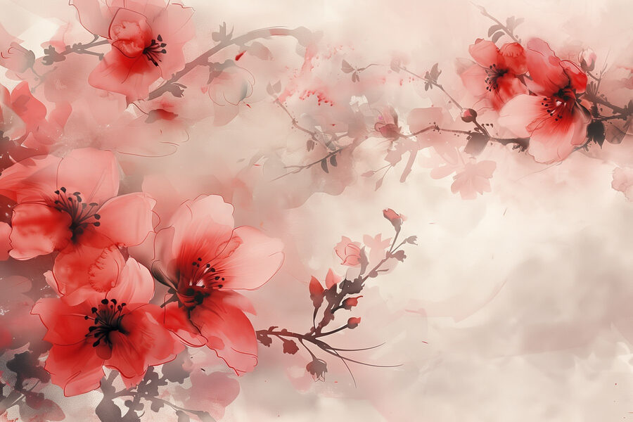 Flores delicadas em tons suaves.