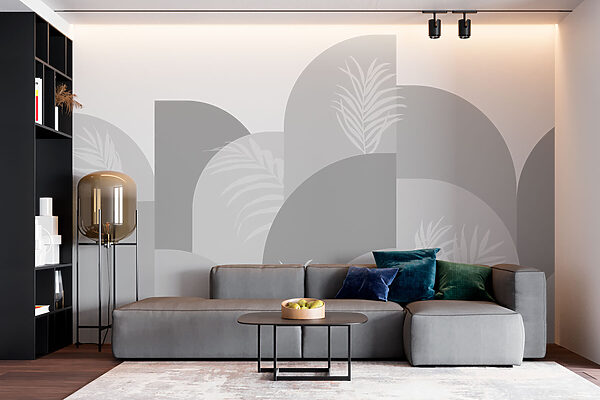Fundo cinzento e branco com folhas brancas Fundo cinzento e branco com folhas brancas