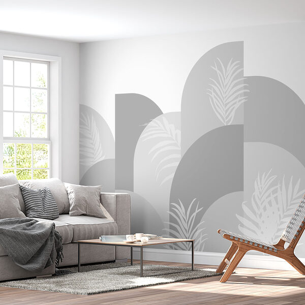 Fundo cinzento e branco com folhas brancas Fundo cinzento e branco com folhas brancas
