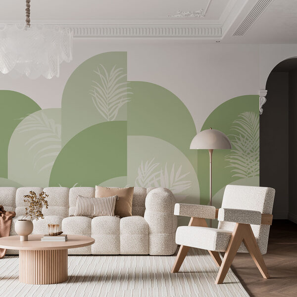 Fundo verde e branco com folhas brancas Fundo verde e branco com folhas brancas