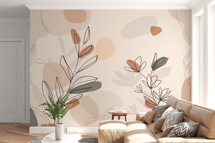Desenho de folhas e flores Desenho de folhas e flores