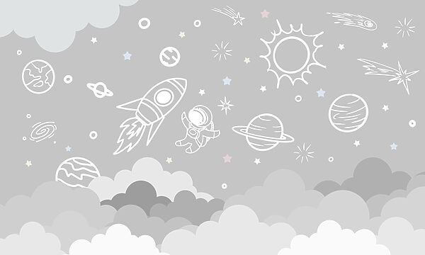 Cena espacial com nuvens e estrelas Cena espacial com nuvens e estrelas