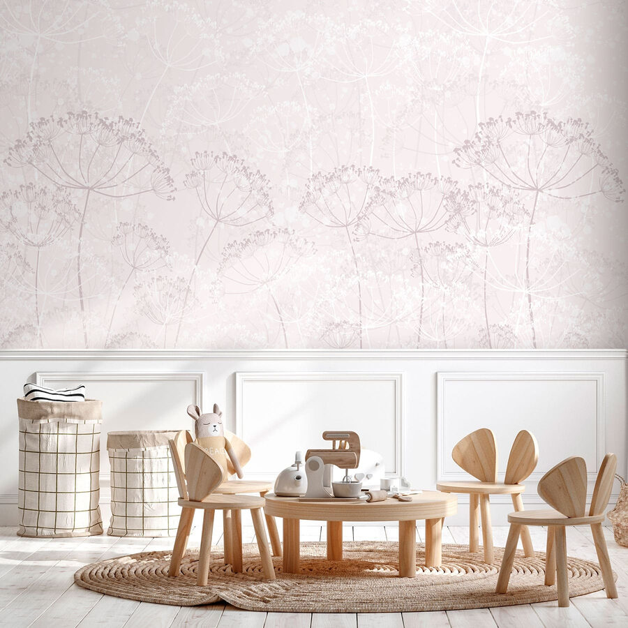 Padrão floral branco e cor-de-rosa