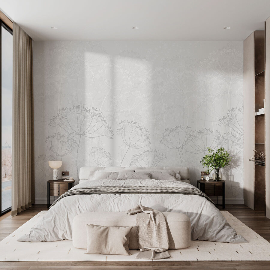 Fundo branco com flores