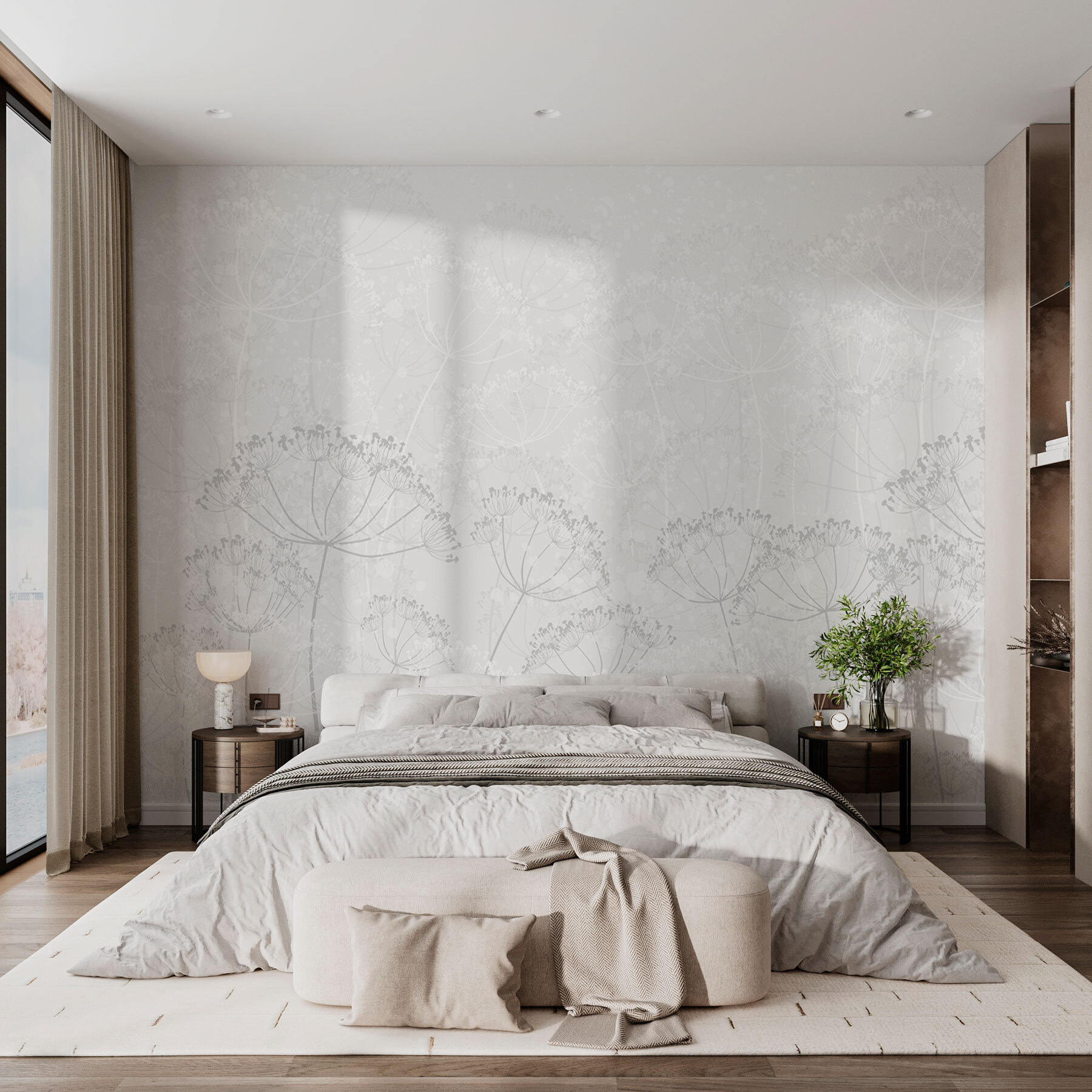 White background with flowers