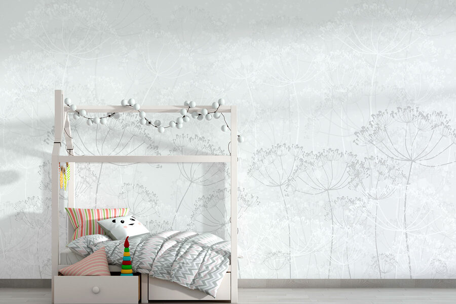 Fundo branco com flores